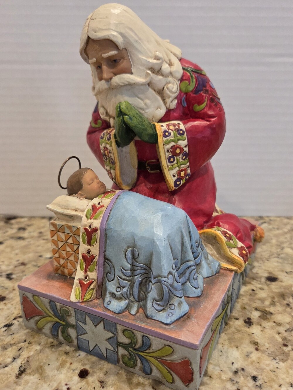 Jim Shore The Real Meaning Of Christmas Santa W/ Baby Jesus S4010488 2008 Enesco